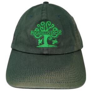 Pocatello Co-Op Slideback Hat Solid Green One Size Embroidered Bayside